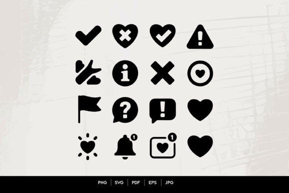 Black UI Icons Set: Graphics for Crafts Brands
