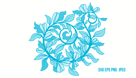 Blue Floral Flourish Graphics for Handmade Creators