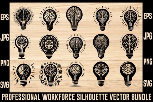 Brain Light Bulb Silhouette Bundle: A Graphic Designer’s Take