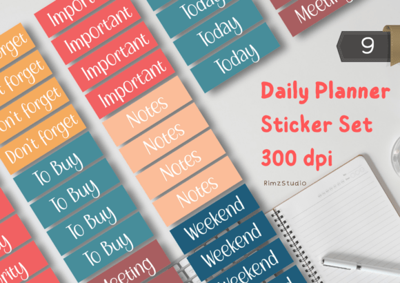 Daily Planner Sticker Set for Graphics and Crafts