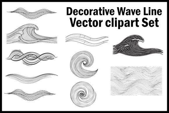 Decorative Wave Line Vector Set