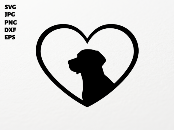 Dog Heart Silhouette SVG for Cricut: Graphics & Crafts