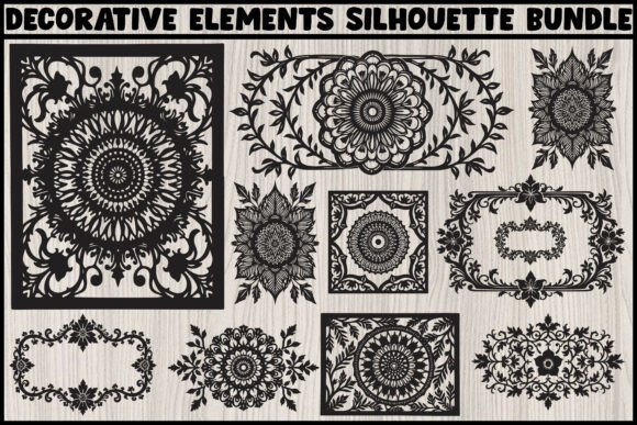 Elegant Decorative Elements Silhouette