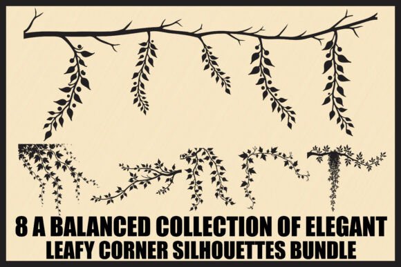 Elegant Leafy Corner Bundle Graphics for Crafts