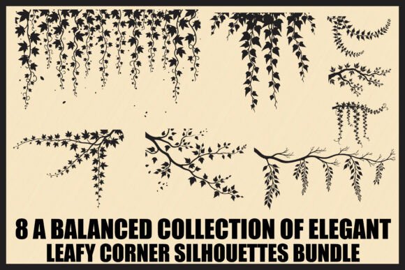 Elegant Leafy Corner Graphics for Crafts