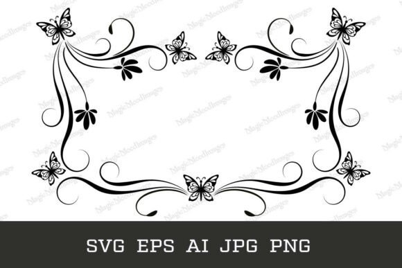 Floral Border Frame Flowers Butterflies Graphics