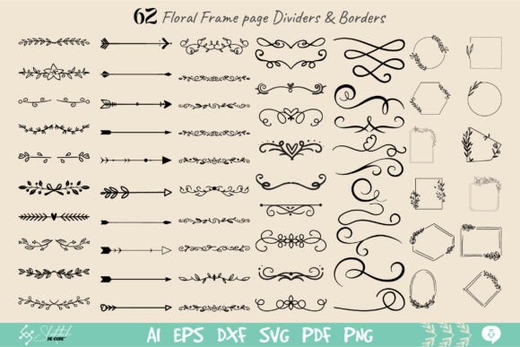 Floral Frame Page Dividers Borders Graphics