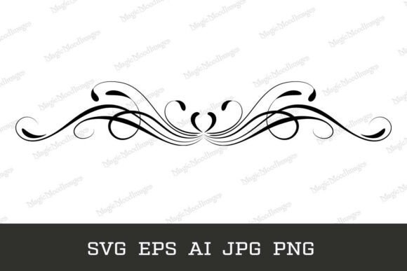 Floral Ornament Text Divider Graphics for Decorative Elements