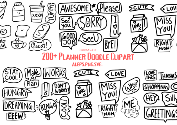 Journal Doodle Graphics for Crafts