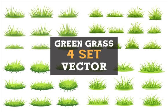 Lush Grass Vector Design Set