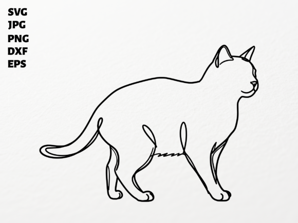 Minimalist Cat Graphic for Crafts and Digital Projects