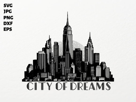 NYC Skyline SVG for Cricut Sublimation: A Graphic Asset for Crafts and Branding