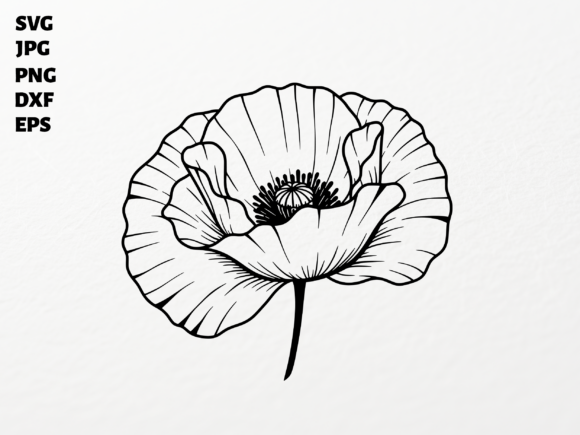 Poppy Flower SVG for Cricut Sublimation: A Graphic Asset for Crafts