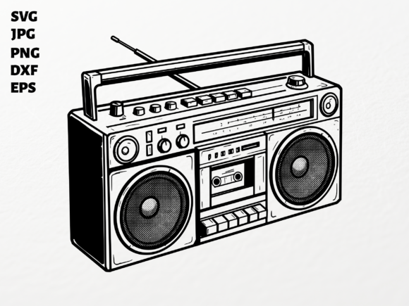 Retro Boombox SVG for Cricut
