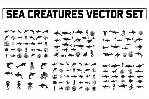 Sea Creatures Vector Set