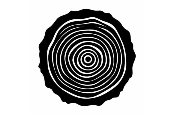 Tree Rings Clip Art Black Silhouette Graphics for Crafts