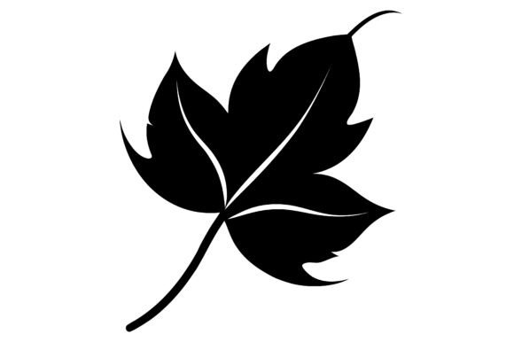 Vine Leaf Clip Art Black Silhouette Graphics for Crafts