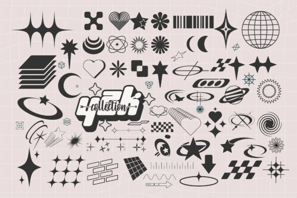 Y2K Elements Digital Sticker Pack: A Graphic Designer’s Take